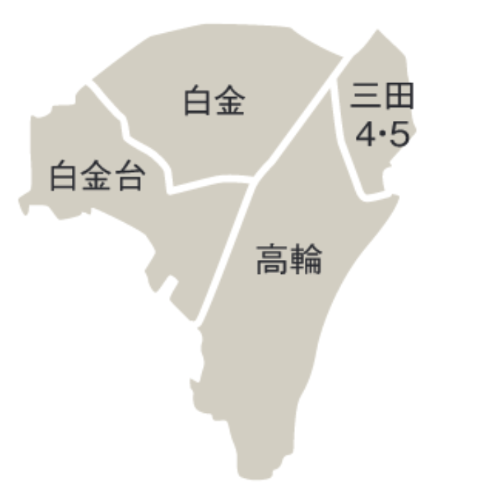 Map of Takanawa area