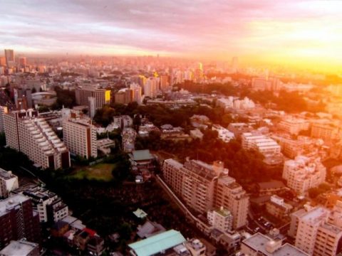 No.7 Shirokane No Mori shining in the setting sun