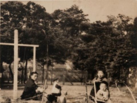 No.29 In a baby stroller, being pushed by my sister