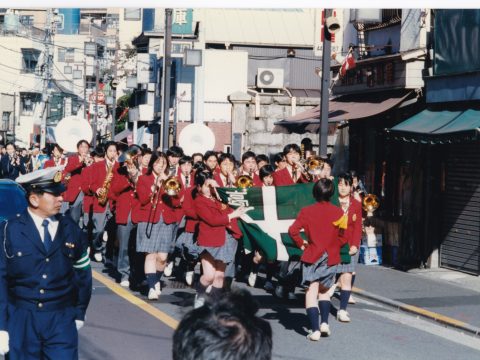 No.1134 Brass band / Marching through Nihonenoki Street, a pedestrian paradise