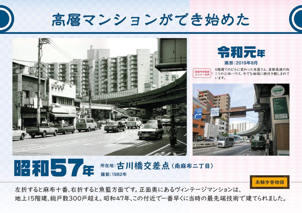The time when high rise condominiums began to appear. Photographed in 1982 (Showa 57) / August, 2019 (Reiwa 1)