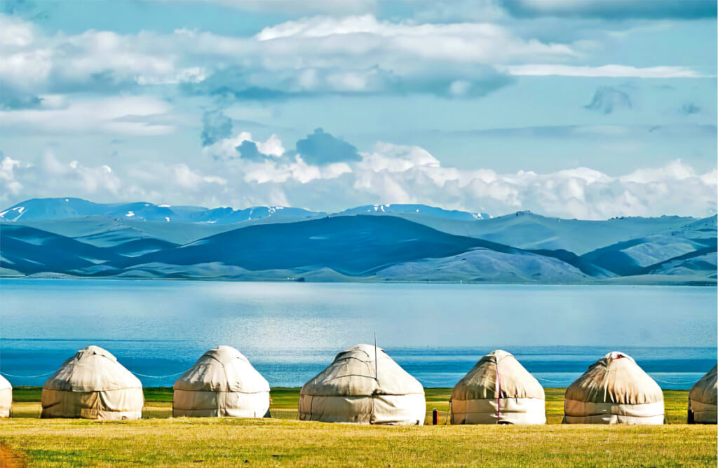 Tourist yurts by Issyk-Kul Lake