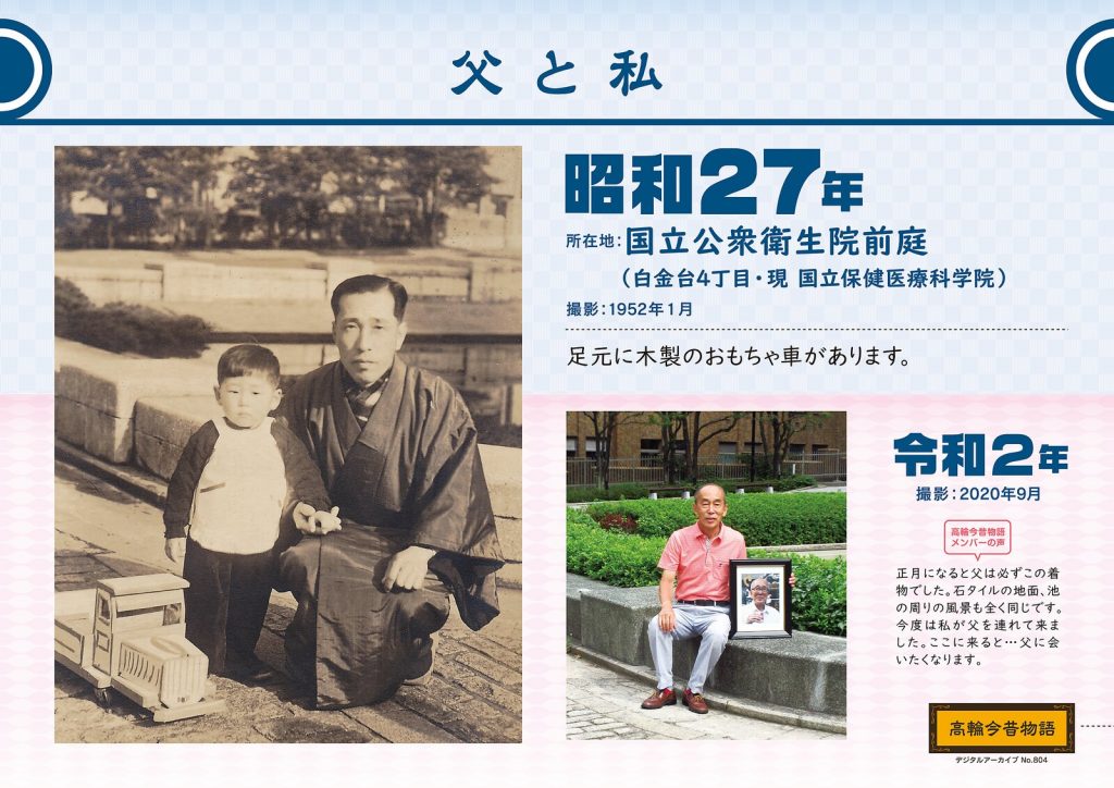 父と私/昭和27年(撮影: 1952年1月)→令和2年(撮影:2020年9月)