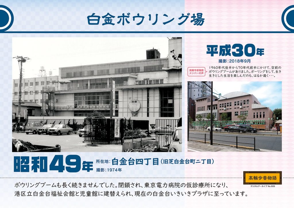 白金ボウリング場/昭和49年(撮影: 1974年)→平成30年(撮影: 2018年9月)
