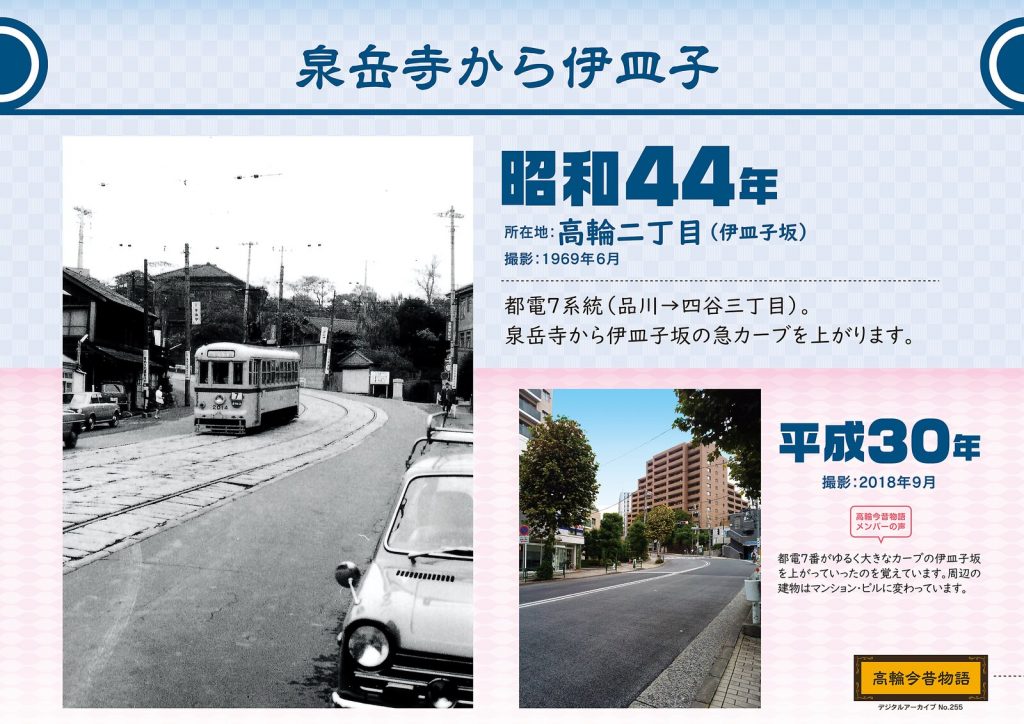 泉岳寺から伊皿子/昭和44年(撮影: 1969年6月)→平成30年(撮影: 2018年9月)